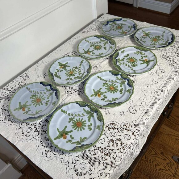 Italian pottery - hand painted dessert plates - set of 8 - Picture 1 of 10